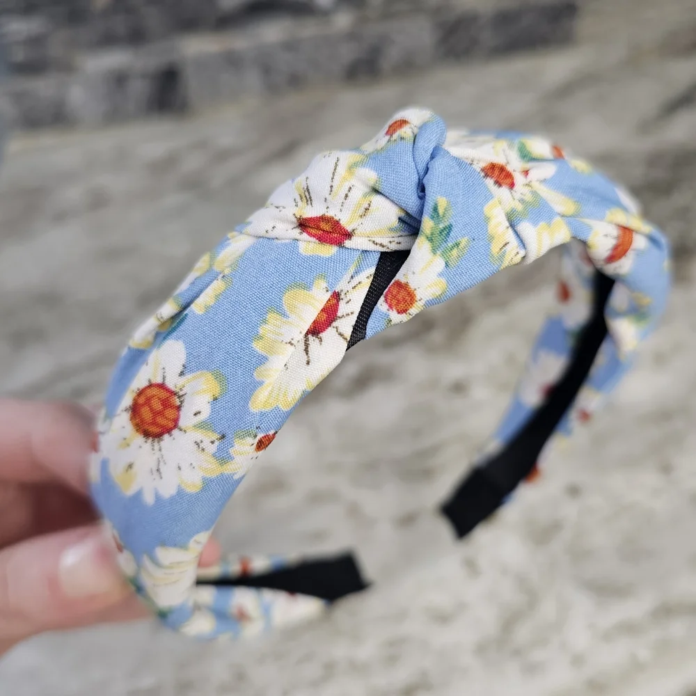 SALE New Daisy Top Knot Casual Headband Light Blue